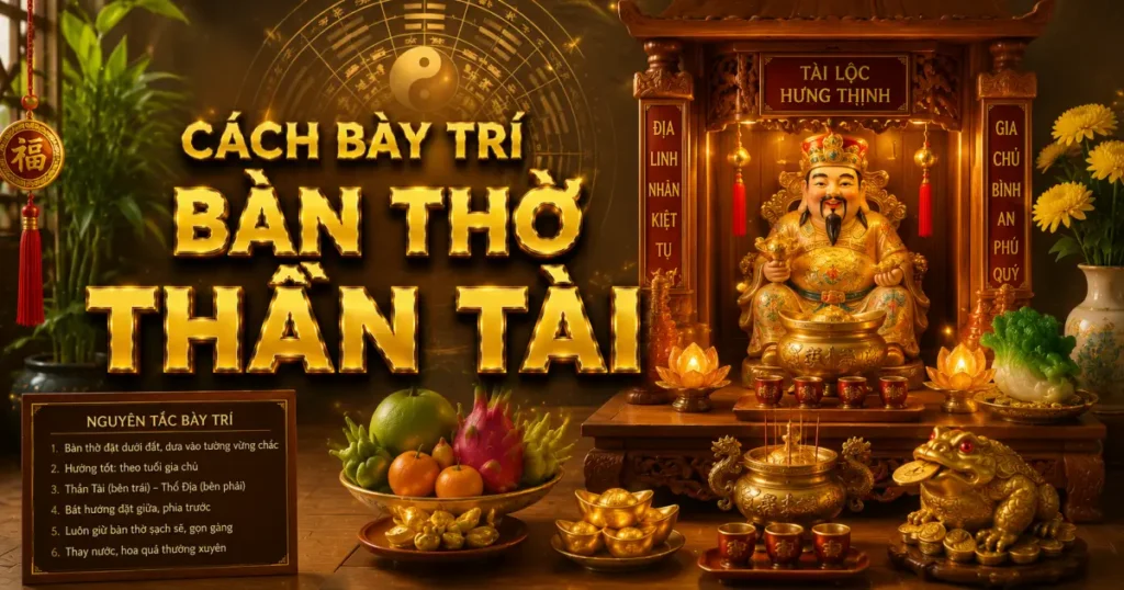 Cách bày trí bàn thờ Thần Tài đẹp giúp gia chủ hút tài lộc