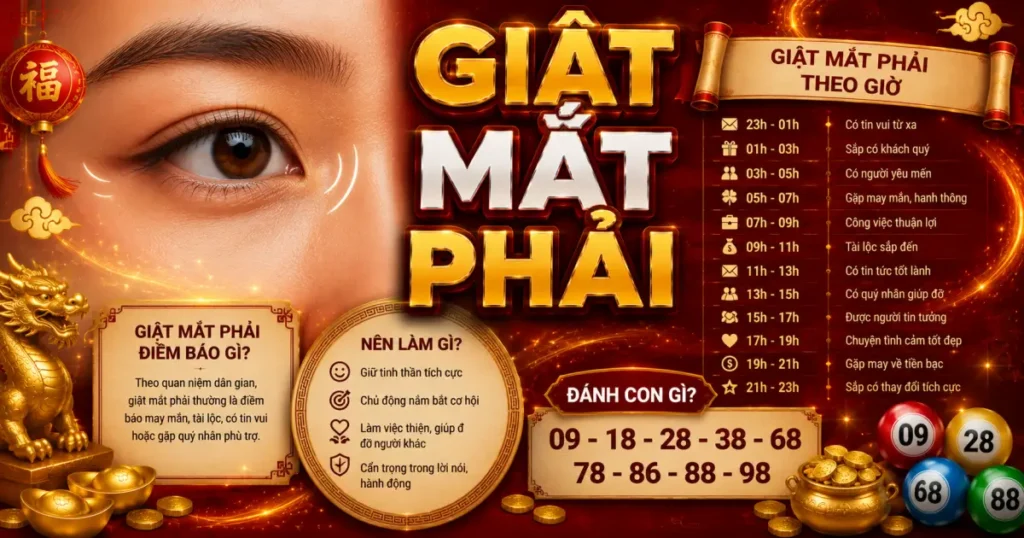 Giật mắt phải liên tục là điềm gì? Điềm báo của hiện tượng này